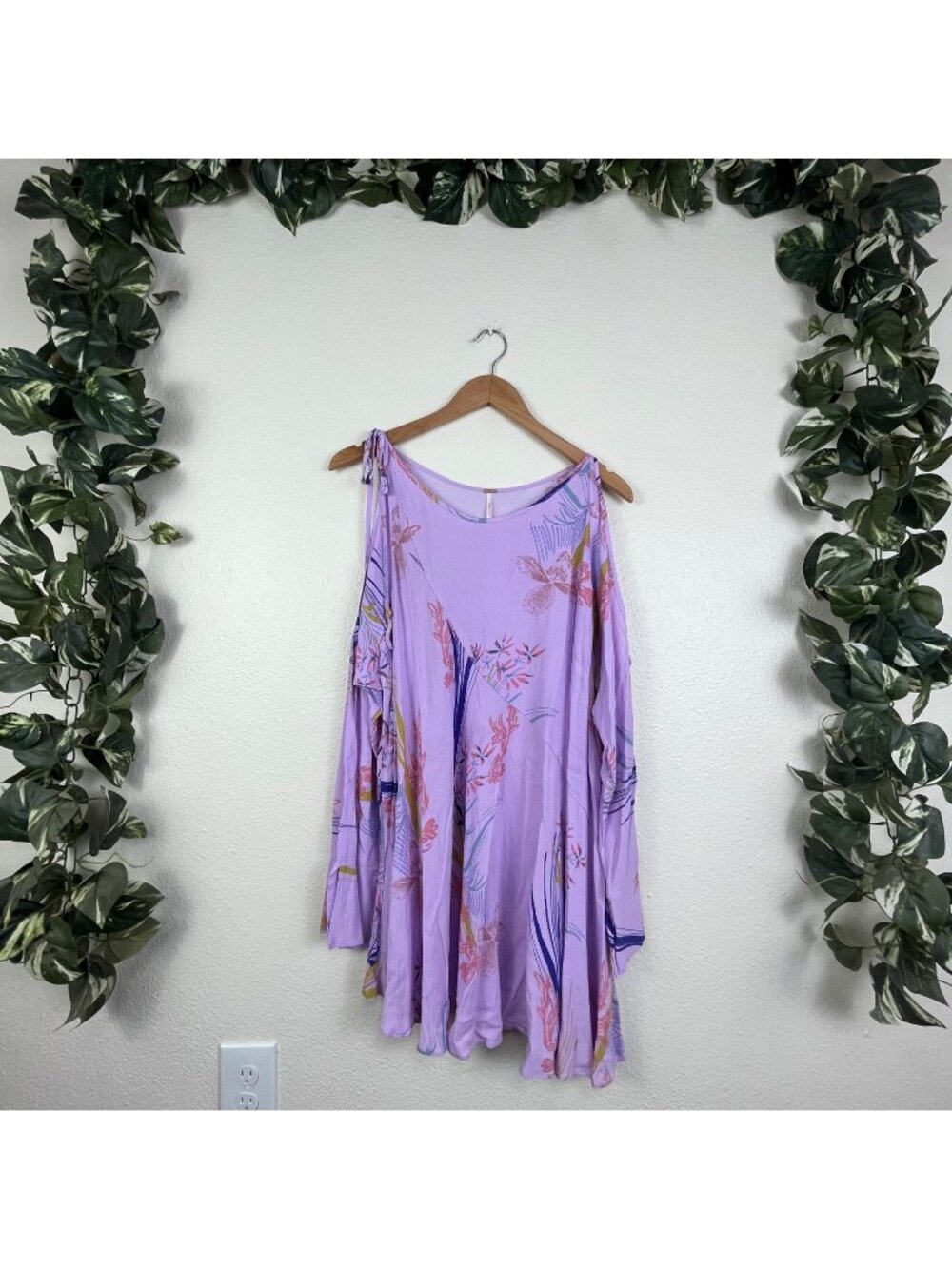 Free People Clear Skies Floral Printed Asymmetrical Tunic Dress Women’s Size S